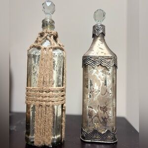 Mercury Bottles Gold set of two 12” x 3”